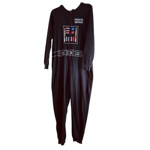 Star Wars Dark Vader Adult Pajama Onesie with Hood Size L/XL *READ*